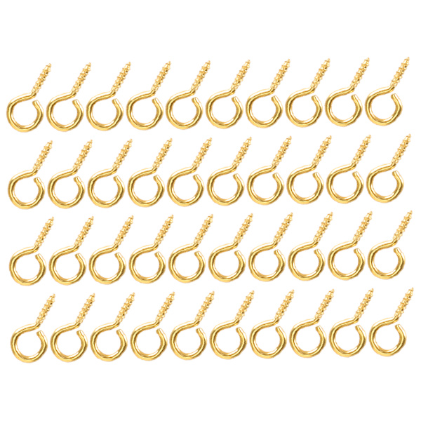 200 stk. Perleskrueøye Pin Pendant Connector Skrue Spike DIY Making Smykketilbehør Gull