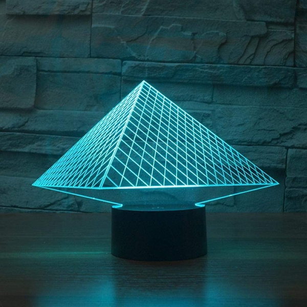 3D Illusion Lamp Alarmklocka LED Nattljus Touch Control 7