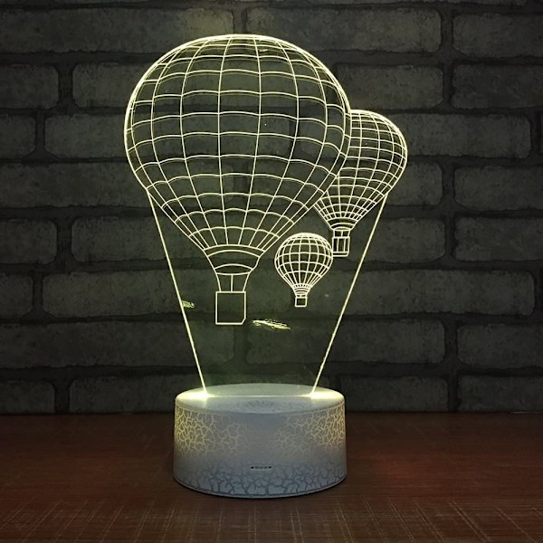 Heta luftballong nattlampa 3D visuell LED skrivbordslampa eld Bal