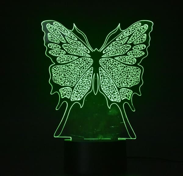 3D Nattlampe Optisk Illusjon Nattlys, Berørings LED Bord D