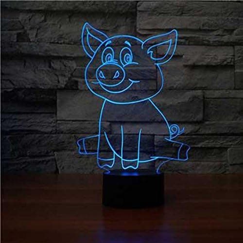 3D Gris Natlampe Dyr USB Touch Switch Dekor Lampe Bord