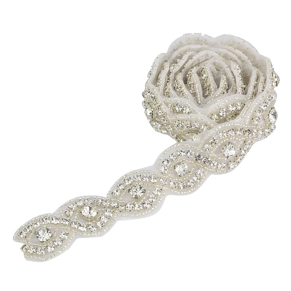 1Yard S/8 Form Brud Krystall Pynt Rhinestone Kjede Klær Bryllup Håndarbeid DIY Dekorasjon(4