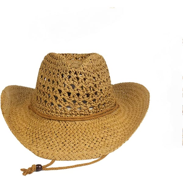 Halmhatt Dam Herr Cowboyhatt Strand Floppy Solhatt Brätte Sum A