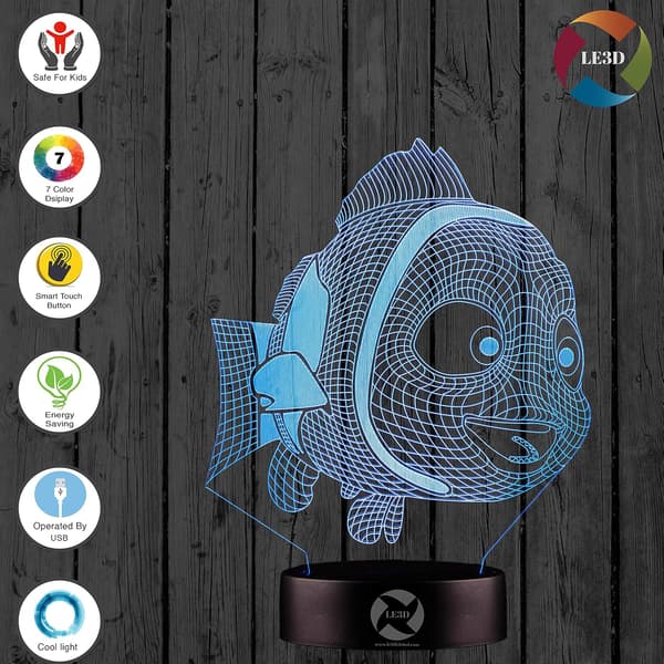 3D Optisk Illusions Natlampe - 7 LED Farveskiftende Lampe