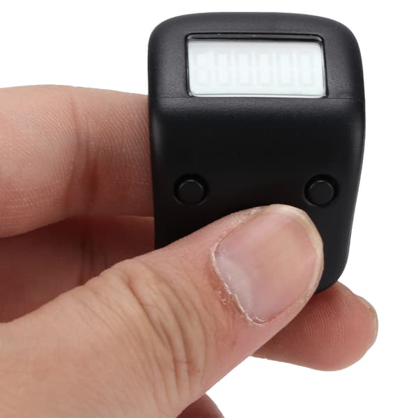 Digital Perleteller Manuell Ringform Mini Chanting Counting Tool for Buddhist MeditationWisdom Black