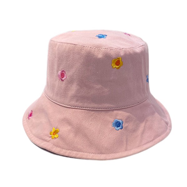 Söt blommig broderad hinkhatt dammode casual Po Pink