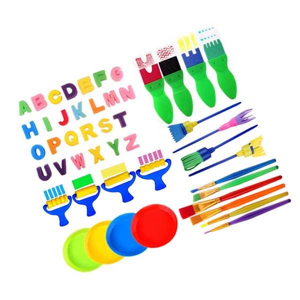 48 st barns målarpenslar set målning ritning stämpel kit rolig lek leksak undervisningsverktyg för barn HM‑48