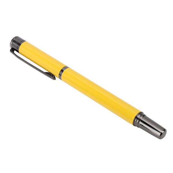 Metallisk fontänpenna för studenter, kalligrafi, skolmaterial, present, 0,5 mm spets, gul