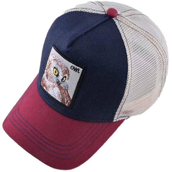 Unisex Djur Mesh Trucker Hat Snapback Broderad Patch Ba A