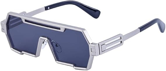 Retro Steampunk Solbriller til Mænd, Moderne Cool One Piece Irregulær Metalramme Solbriller
