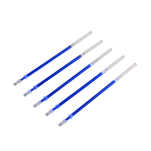 Gel Pen Refills 0,5 mm Stregbredde Jævn Skrivning Slidstærk Gel Pen Refills Udskiftning Kontorartikler Blå 5 Nåle Refills