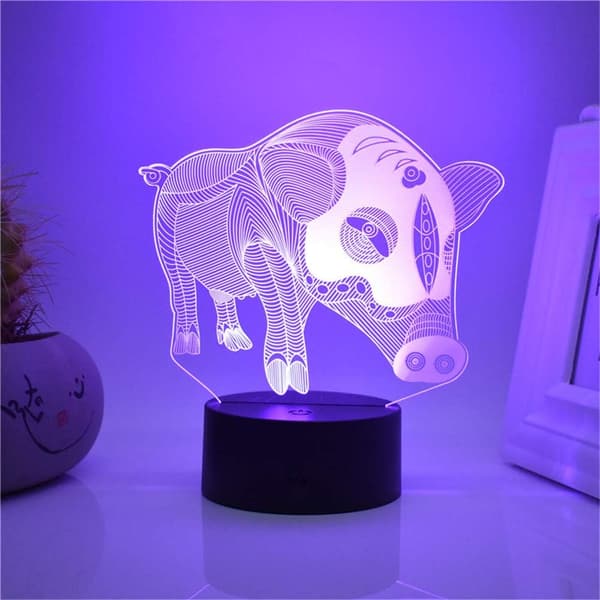3D Illusjonsnattlamper for barn, dyremodellleke til jul