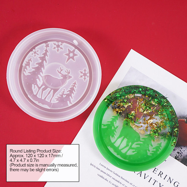Silikonform Resin Holdbar Myk Rivningsmotstand Resin Ornamentformer for DIY Håndverk Round Listing