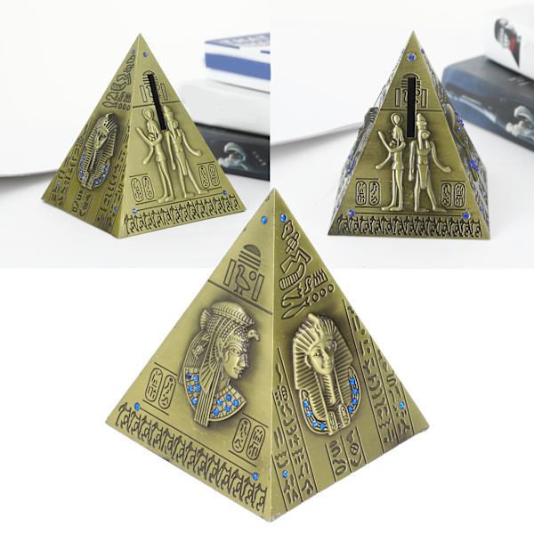 Ægyptisk pyramidemodel grøn bronze stor retro klassisk udsøgt dekorativt håndværk ornament