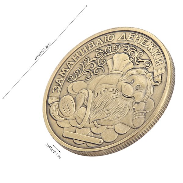 40*3mm Gammel mann mønster metall antikk bronse utfordringsmyntsamling