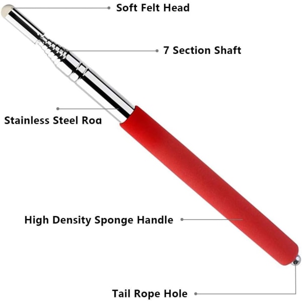Teleskooppinen osoitintikku rannehihnalla, opettajan osoitin luokkahuoneeseen, esitysosittimet opettajille, käsi-osoitin pidennetty osoitintikku