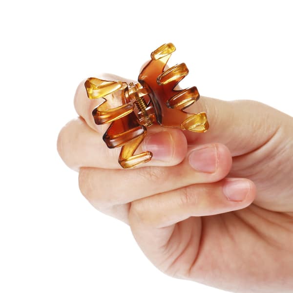 24-pack 3 cm Mini Grip Octopus Clip Spider Jaw Hårfästen Brown