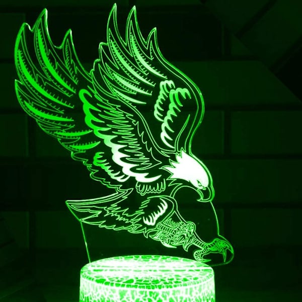 Animal Eagle Legetøj 3D Illusion Natlampe Smart Touch Lampe