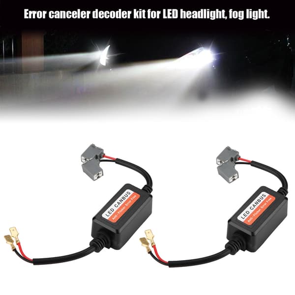 2 stk H1/H3 Bil LED Hovedlys Dekoder Anti-Flimmer Blinkfeil Kansellerer