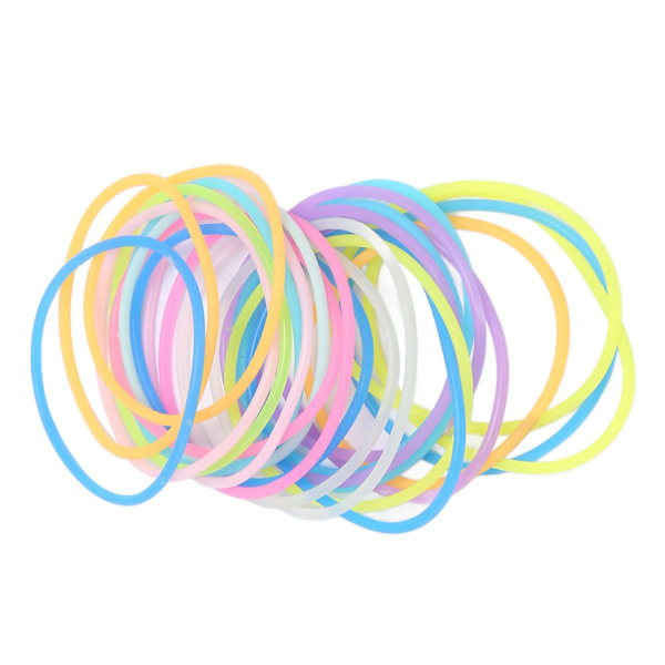 24 st Luminescerande Silikon Jelly Armband Mjuka Flexibla Elastiska Flerfärgade Silikon Armband Armband för Flickor Kvinnor
