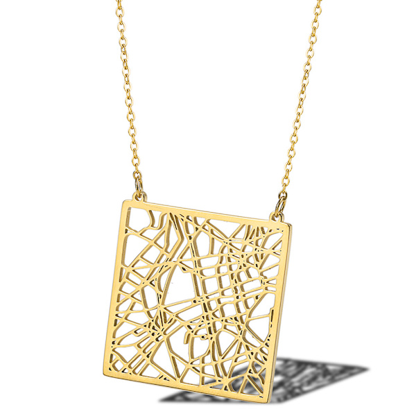 1 st Frankrikes karta halsband, Paris Cutout grafiskt hänge, Stai