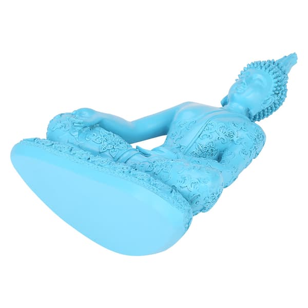 Resin Blå Buddhistisk Buddha Figur Statue Religiøs Skulptur Håndlaget Håndverk Dekorasjon