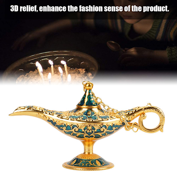 Metall Utskåret Hul Legend Lampe Hul Aladdin Magisk Genie Lys Ønskepot Dekor (#2)