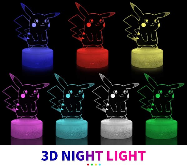 3D Illusion LED Natlampe, 7 Farver Gradvis Skiftende Touch