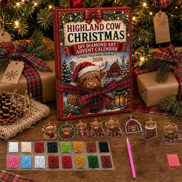 2026 Jul Diamantmålning Adventskalender, 24 DIY Akrylprydnader Style - B