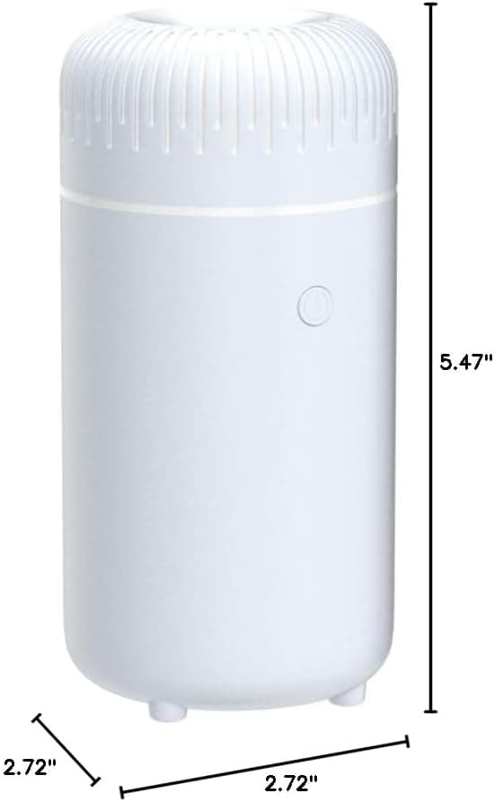 100 ml USB Mini Bildiffusor – 3-i-1 Aromaterapi, Luftfuktare & Luftfräschare för Eteriska Oljor (Bärbar Bil-/Hemmabruk) White