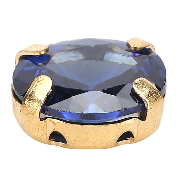 10 st Sömnad Zirkon Rhinestones Ellipsformad DIY Skor Kläder Tillbehör 8x10mm Royal Blå
