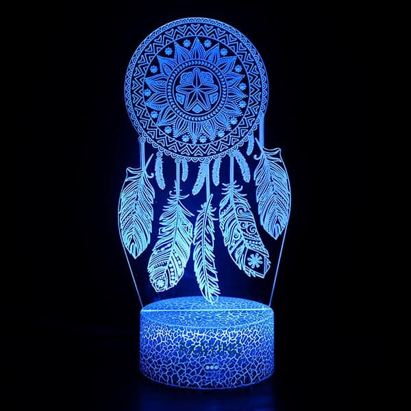 3D Natlampe LED Illusion Skrivebordslampe 7 Farveskift