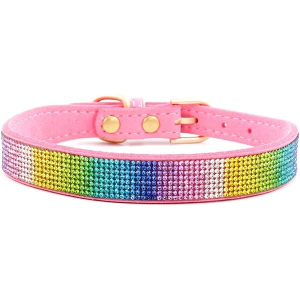 Rhinestone hundhalsband, söt bländande gnistrande mjuk mockaläder hund katt rhinestone krage kristall diamant husdjur hund valp krage (XXS, Rosa-3) Pink XX-Small