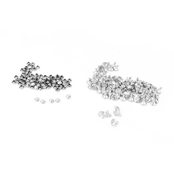 Klær Krystall Inlay Hurtignagler 12mm Flekker Nagler Cap for DIY Lær Håndverk Dekorasjon(#1)