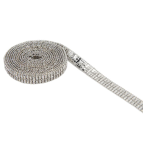 Rhinestone-kjede 2 meter lang Premium Material Robust Holdbar Iøynefallende Bred applikasjon Rhinestone Trim