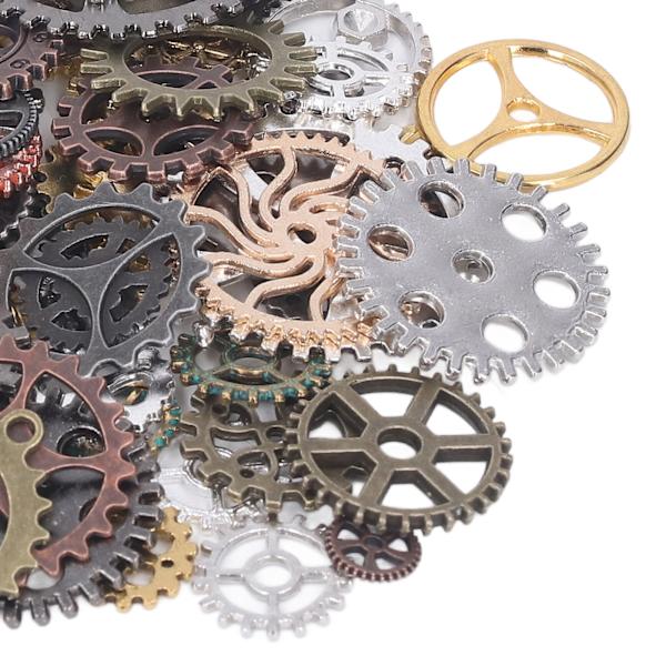 100g Steam Punk Gears DIY Färgblandning Antik Metall Steampunk Gears Glamour Hänge Klocka Hjul Växel för Hantverk