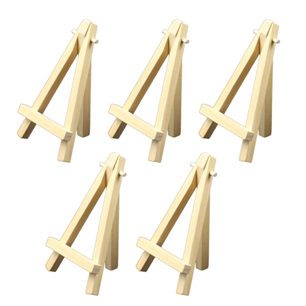 5 st 5 tum Mini Display Trä Staffli Triangulärt Stöd Bärbar Mini Trä Konstnär Staffli för Bröllop Fester