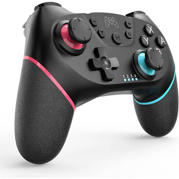 Switch Controller, Trådløs Pro Controller Kompatibel med Nintendo Switch, Trådløs Gamepad Joystick med Programmerbar Funktion【2023 Opgraderet Versio