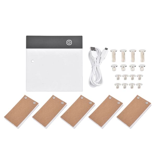 Handritning LED-tavla Bärbar positioneringshål USB Flip Book Kit MålningstillbehörUSB