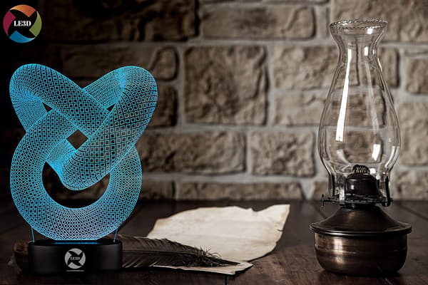 3D Optisk Illusions Natlampe - 7 LED Farveskiftende Lampe