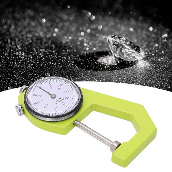 Tjockleksmätare 0,1 mm Hög noggrannhet 0 till 30 mm Område Rund urtavla Tjockleksmätare för mätning av papper Smycken Faux läder