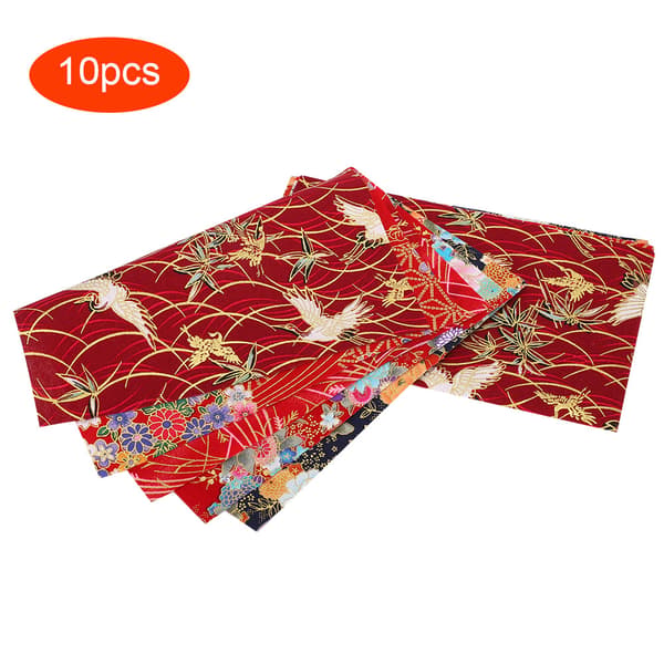 10 st japansk stil bomullstyg bronsering tryckt quilttillbehör för DIY sömnad väskor plånböcker 25x20cm