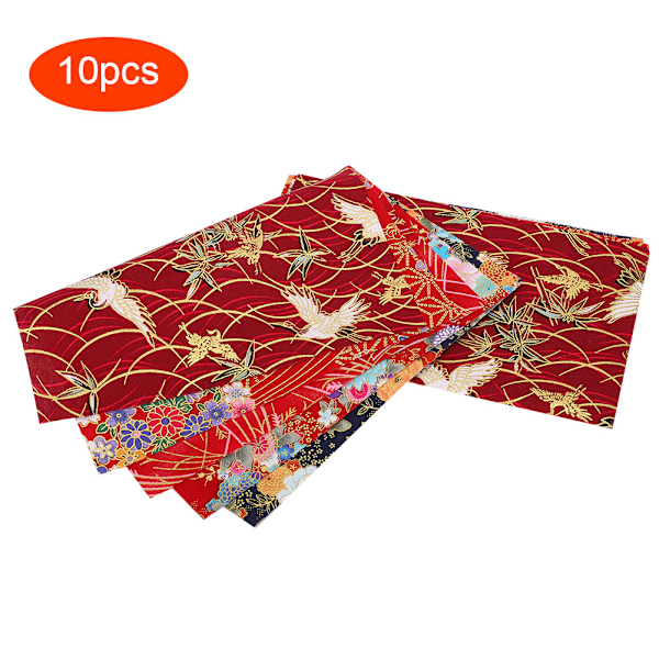10 stk. japansk stil bomuldsstof bronzing trykt quiltetilbehør til DIY håndarbejde tasker tegnebøger 25x20cm