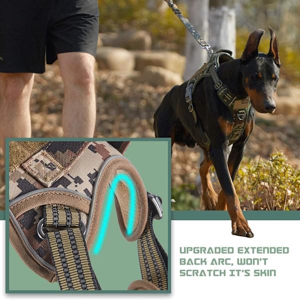 Taktisk hundsele för stora hundar utan drag, berömd TIK Tok hundsele utan drag, passform Smart reflekterande husdjurspromenadsele för träning, justerbar Do Desert Camo L