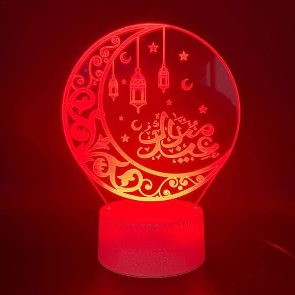 3D Islam Muslim Ramadan Nattlampe Illusjon Nattlys