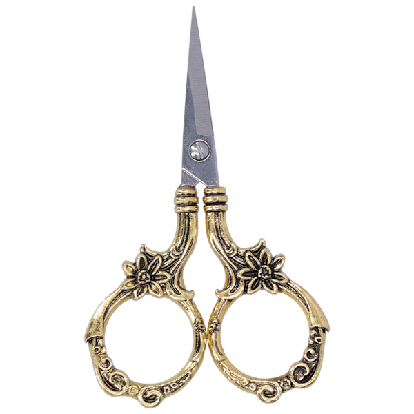 Vintage Blomstersaks DIY Europæisk Stil Håndarbejde Broderi Retro Håndværkssamling Guld