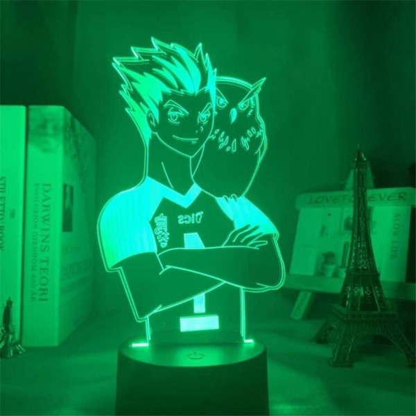 USB 3D LED Nattlampa med Tryckbrytare Anime Kotaru Bokuto Figur Nattlampa för Barn Sovrumsdekoration Ljus Sängbordlampa Leksak Barnpresent