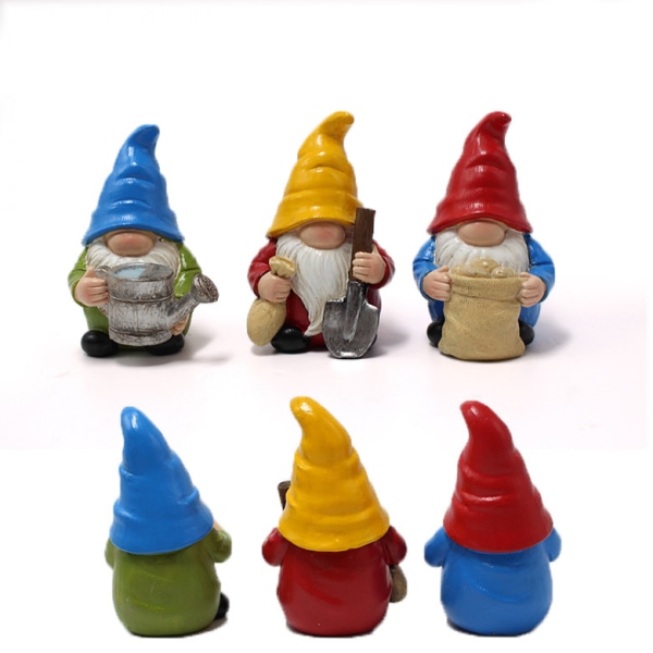 3 kpl Miniatyyri Puutarhatontut Mini Gnome Patsaat Puutarhahartsi