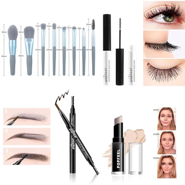 All-in-One Makeup Kit Presentset, Makeup Kit för Kvinnor Fullt Set, Makeup Presentset, Perfekt Presentval (29 st) POP002
