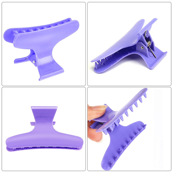 12 kappaleen violetti perhoshiuspanta hiuspidikkeet hiusleikkurit Salon Pro Section Clip Purple